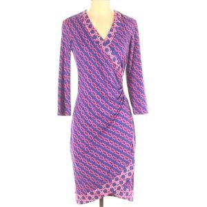 J. McLaughlin Blythe Pink Faux Wrap Dress XS